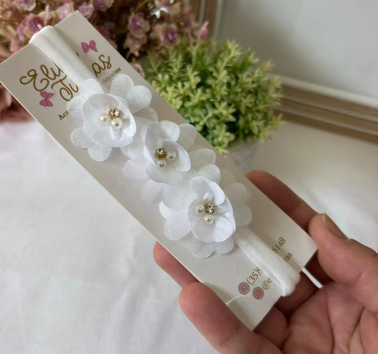 FAIXA FLOR CORAÇÃO - FAIXA FLOR CORAÇÃO BRANCO