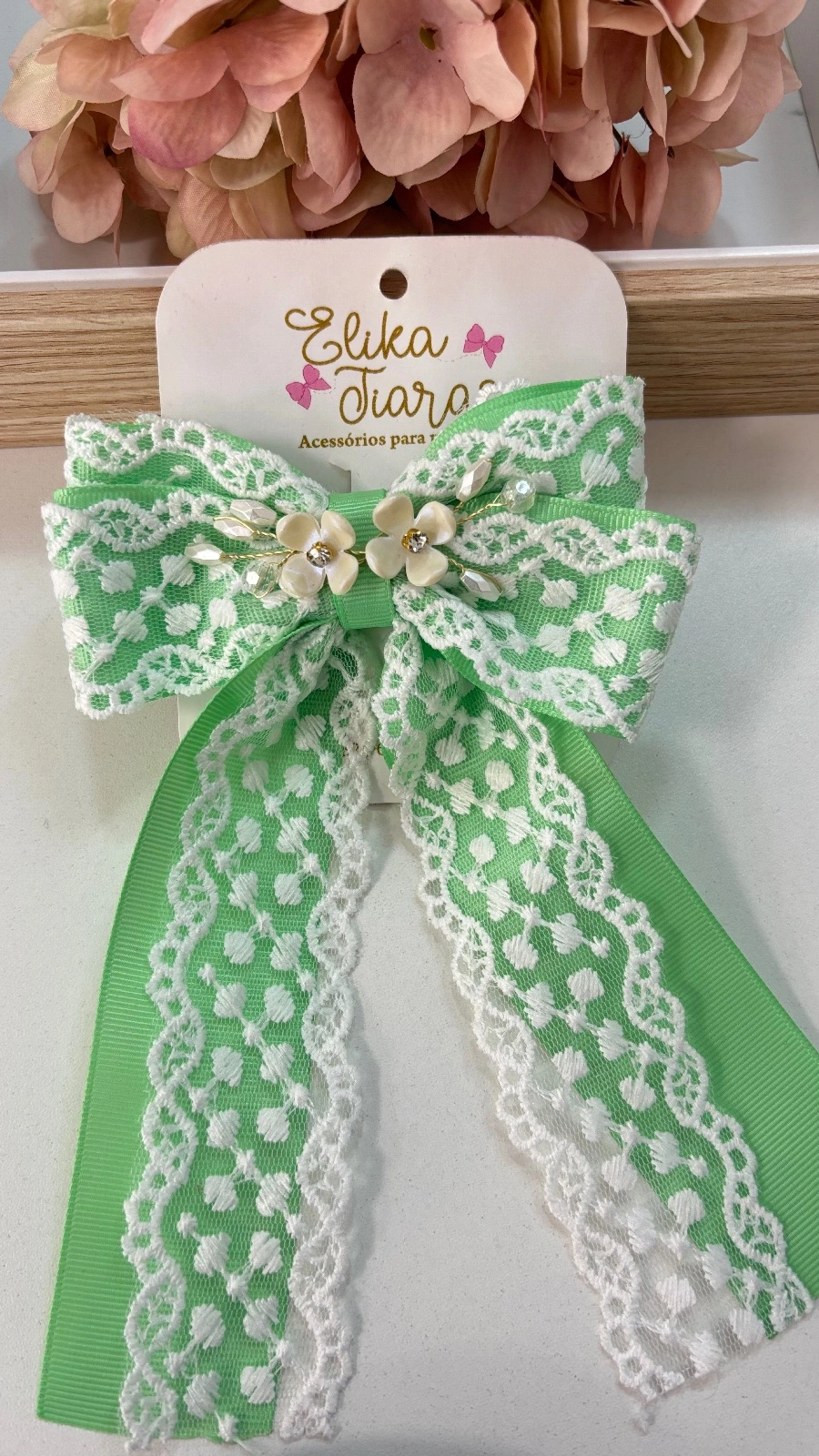 LAÇO DE RENDA ARAMADO - LAÇO DE RENDA ARAMADO VERDE NESCLA