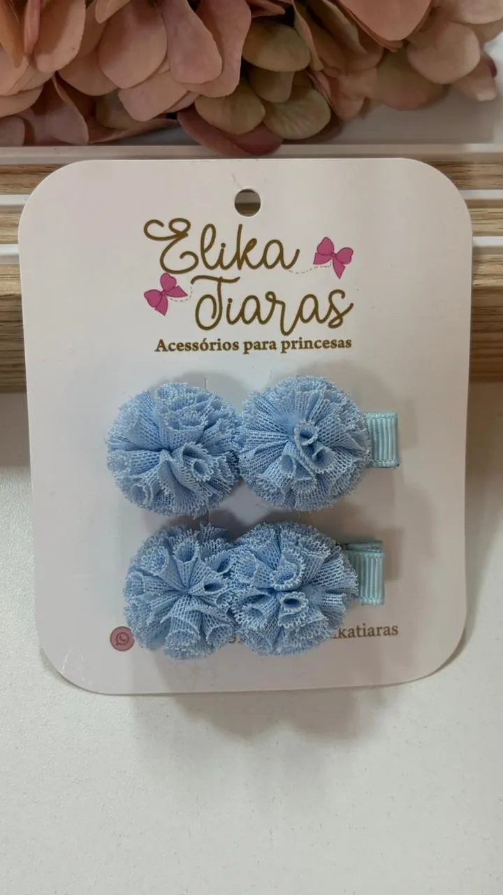 PAR POMPOM - PAR POMPOM AZUL