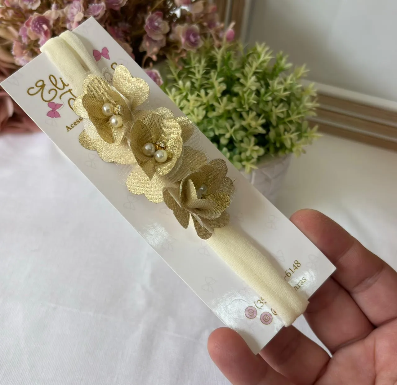 FAIXA FLOR CORAÇÃO - FAIXA FLOR CORAÇÃO  DOURADO