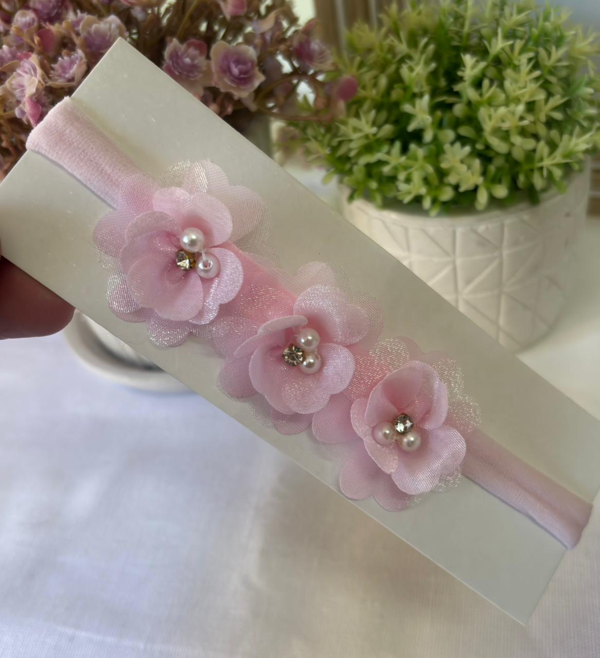 FAIXA FLOR CORAÇÃO - FAIXA FLOR CORAÇÃO ROSA