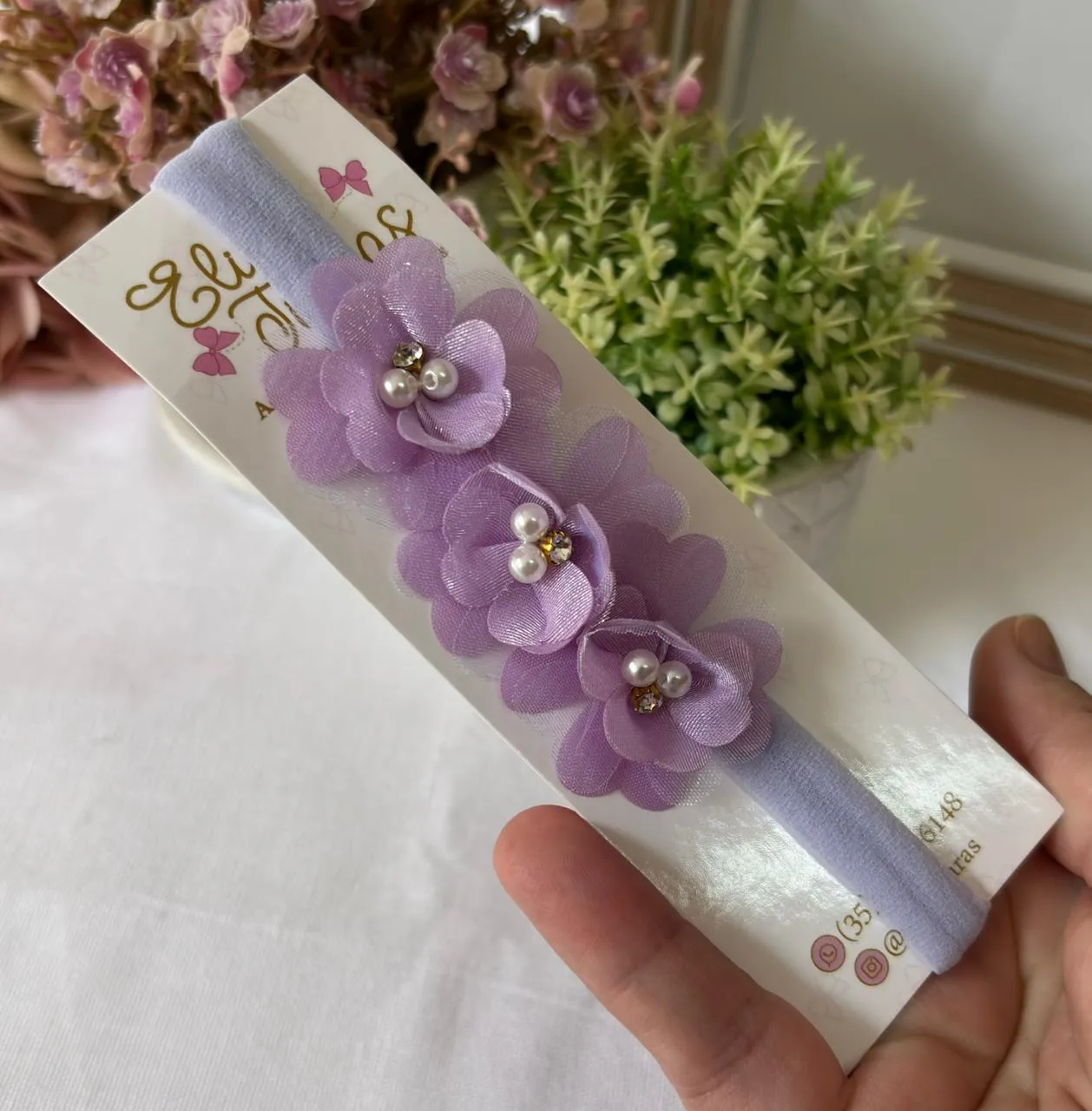 FAIXA FLOR CORAÇÃO - FAIXA FLOR CORAÇÃO LILÁS