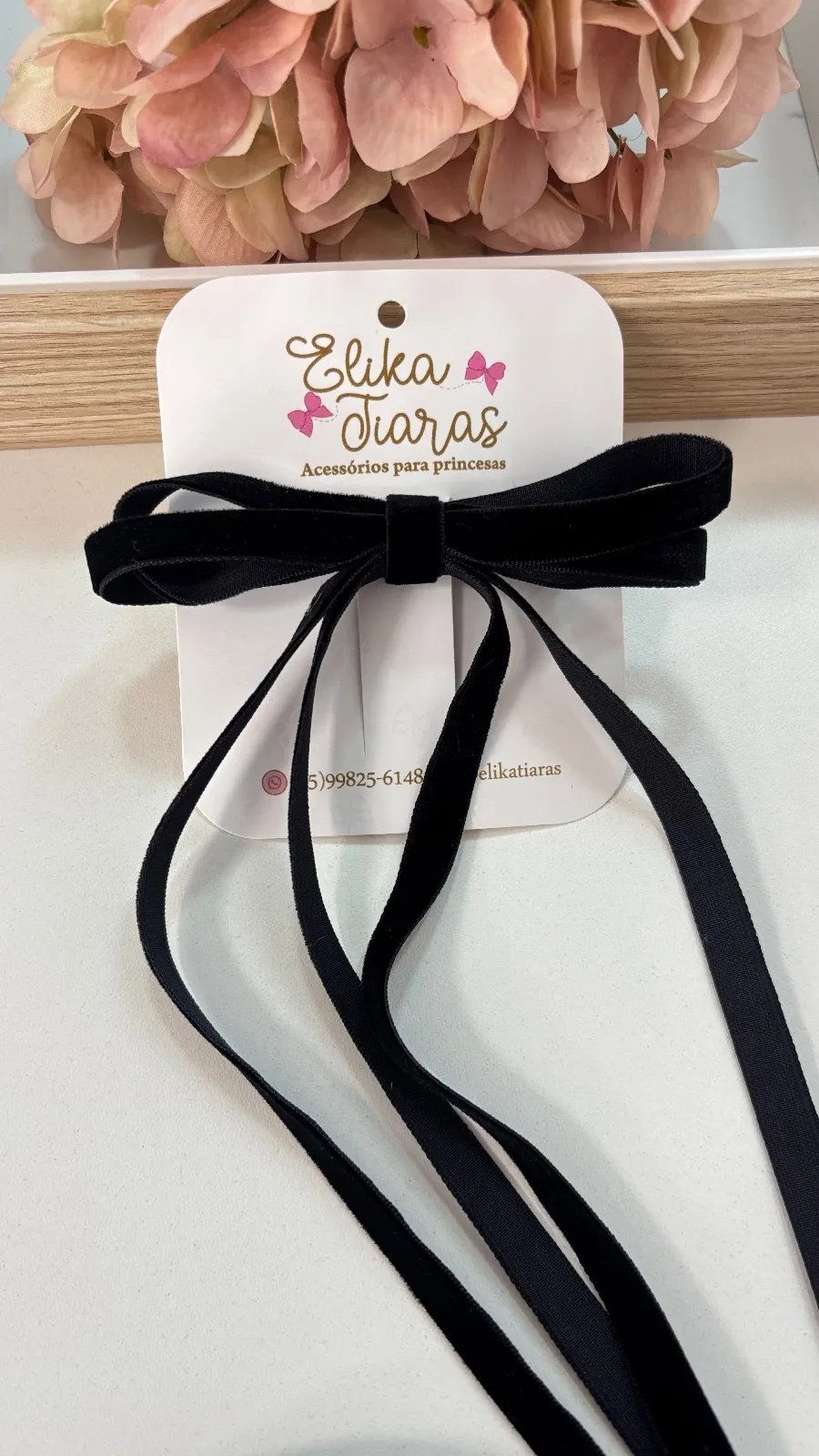 Laço veludo coquete - LAÇO VELUDO COQUETE PRETO
